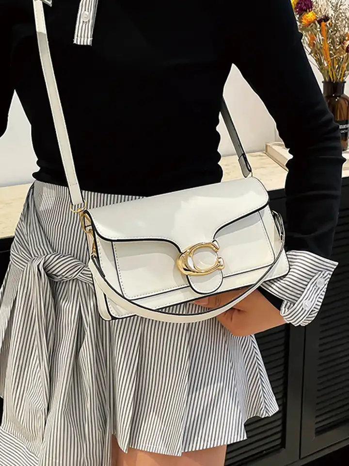 C-Logo Flap Baguette Bag