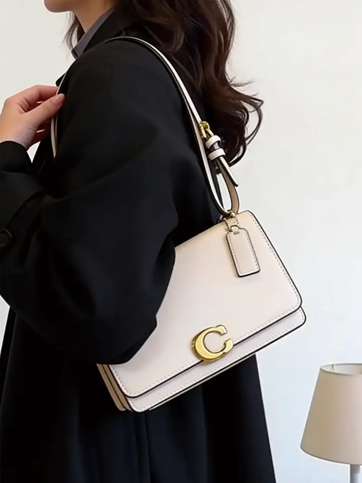 C-Logo Metal Flap Organizer Bag, Multi-color Commute Crossbody